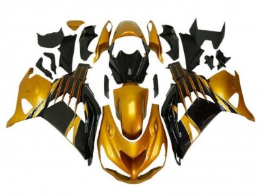 2012-2024 Kawasaki ZX14R ZZR1400 Motorcycle Fairings - Gold Glossy Black UK Manufacturers