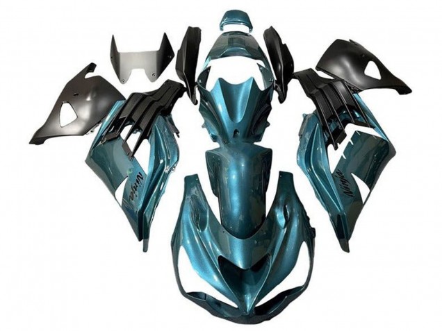 2012-2024 Kawasaki ZX14R ZZR1400 Motorcycle Fairings - Metallic Teal Blue UK Manufacturers