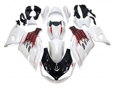 2012-2024 Kawasaki ZX14R ZZR1400 Motorcycle Fairings - White Black Red Stripe UK Manufacturers