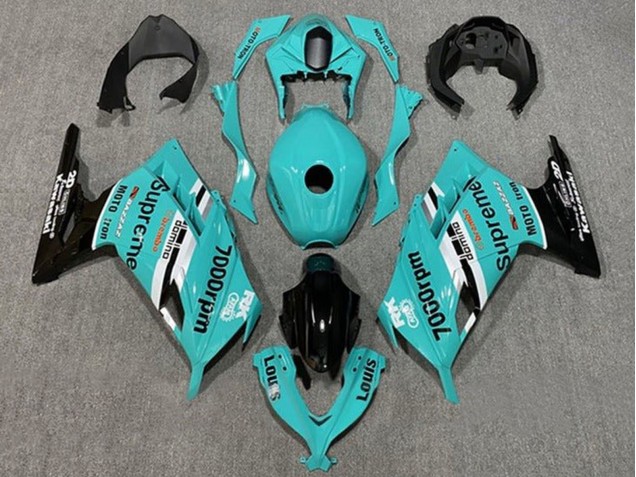 2013-2024 Kawasaki EX300 Motorcycle Fairings - Blue White Black Supreme UK Manufacturers