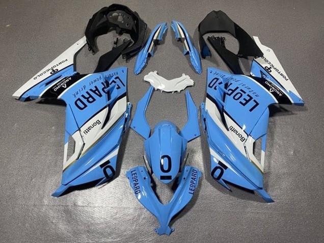 2013-2024 Kawasaki EX300 Motorcycle Fairings - White Blue Black Leopard UK Manufacturers