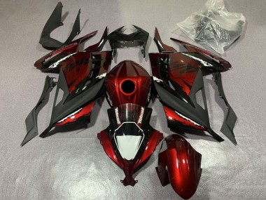 2013-2024 Kawasaki EX300 Motorcycle Fairings - Red Black White UK Manufacturers