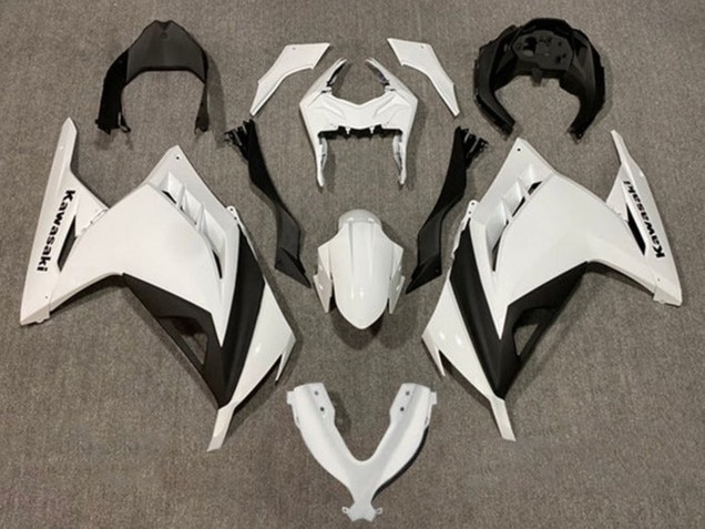 2013-2024 Kawasaki EX300 Motorcycle Fairings - Pearl White Black UK Manufacturers