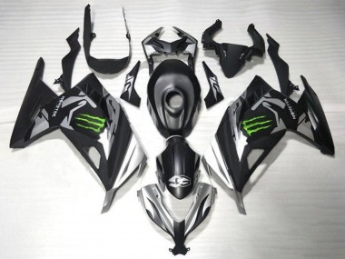2013-2024 Kawasaki EX300 Motorcycle Fairings - Matte Black Silver Green Monster UK Manufacturers