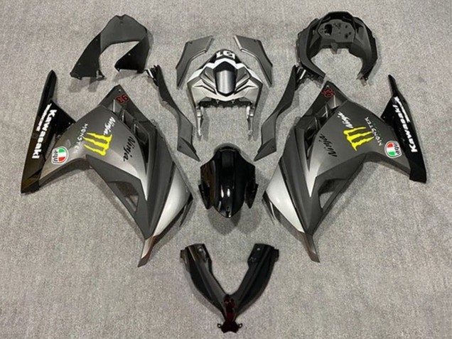 2013-2024 Kawasaki EX300 Motorcycle Fairings - Matte Grey Black Yellow Monster UK Manufacturers