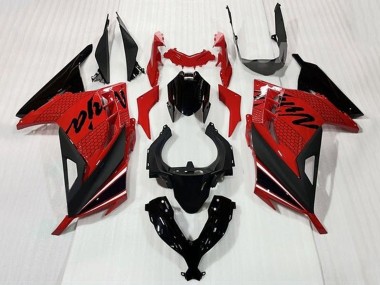 2013-2024 Kawasaki EX300 Motorcycle Fairings - Red Black White Stripe UK Manufacturers