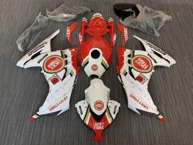 2013-2024 Kawasaki EX300 Motorcycle Fairings - White Red Lucky Strike UK Manufacturers