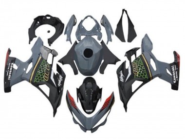 2018-2024 Kawasaki Ninja 400 Motorcycle Fairings - Grey Black Red Honeycomb UK Manufacturers