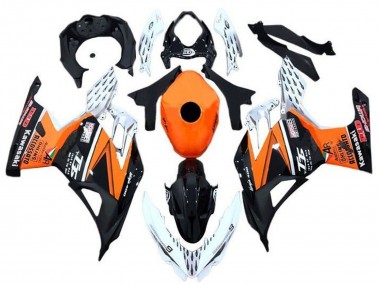 2018-2024 Kawasaki Ninja 400 Motorcycle Fairings - Orange White Black UK Manufacturers