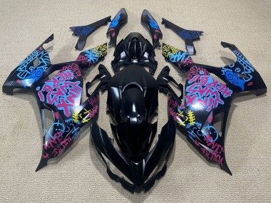 2018-2024 Kawasaki Ninja 400 Motorcycle Fairings - Black Blue Jinx UK Manufacturers