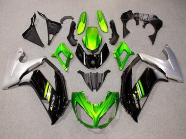 2012-2014 Kawasaki Ninja ER6F Motorcycle Fairings - Green Black Silver UK Manufacturers