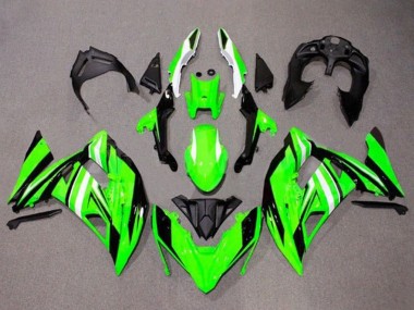 2017-2019 Kawasaki Ninja 650 EX650 Motorcycle Fairings - Green White Black Stripe UK Manufacturers