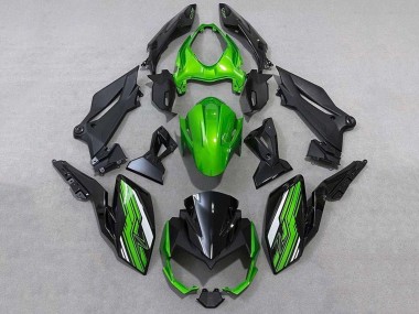 2018-2024 Kawasaki Z400 Motorcycle Fairings - Green White Black UK Manufacturers