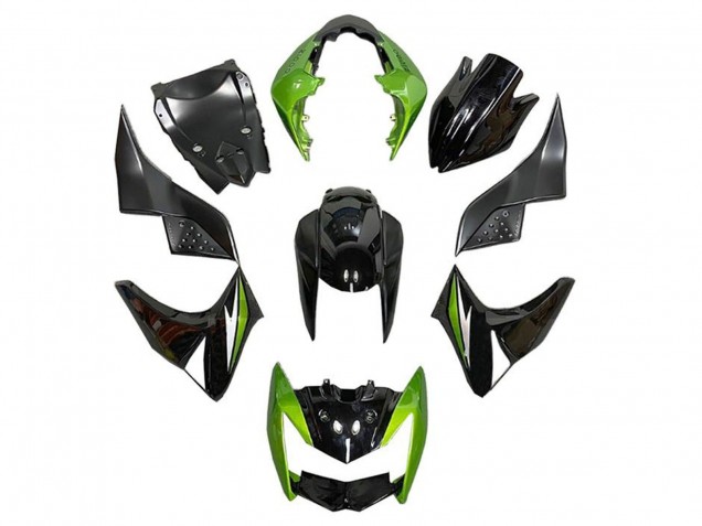 2007-2009 Kawasaki Z1000 Motorcycle Fairings - Green Glossy Black Silver UK Manufacturers