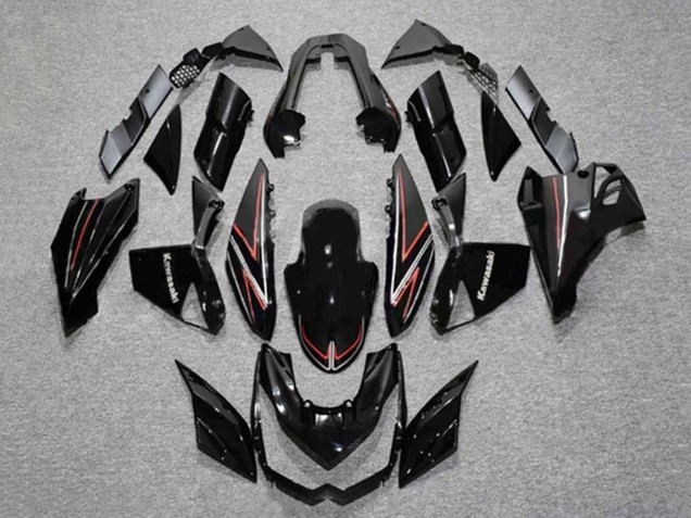 2010-2013 Kawasaki Z1000 Motorcycle Fairings - Glossy Black Red Stripe UK Manufacturers