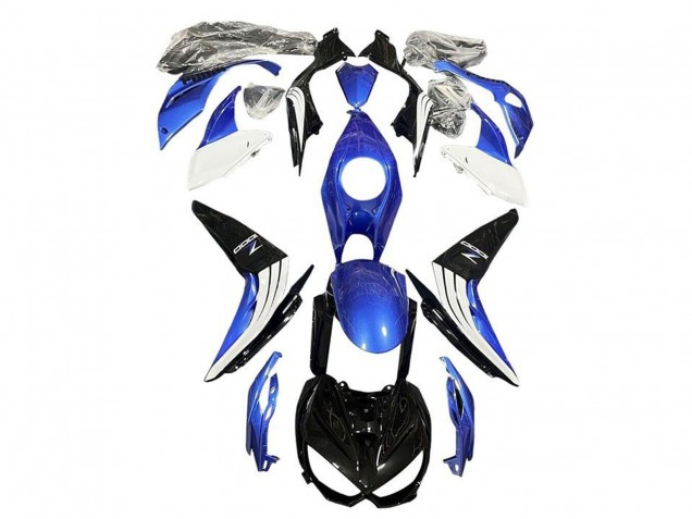 2014-2019 Kawasaki Z1000 Motorcycle Fairings - Blue White Glossy Black UK Manufacturers