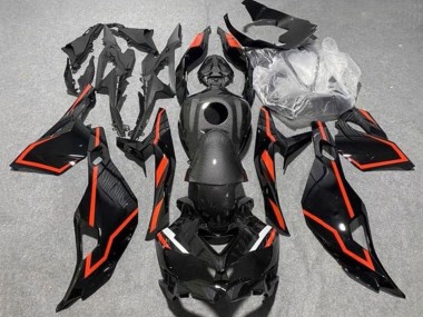 2019-2025 Kawasaki ZX25R ZX-25R Motorcycle Fairings - Black Faux Carbon Fiber Red UK Manufacturers