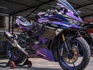 2019-2025 Kawasaki ZX25R ZX-25R Motorcycle Fairings - Purple Blue Gold Gradient Honeycomb UK Manufacturers