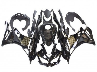 2019-2025 Kawasaki ZX25R ZX-25R Motorcycle Fairings - Glossy Black Gold White Honeycomb UK Manufacturers
