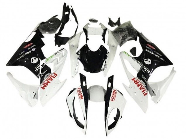 2015-2016 BMW S1000RR Motorcycle Fairings - Pearl White Black Fiamm UK Manufacturers