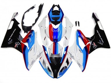 2017-2018 BMW S1000RR Motorcycle Fairings - White Blue Red Black Stripe UK Manufacturers