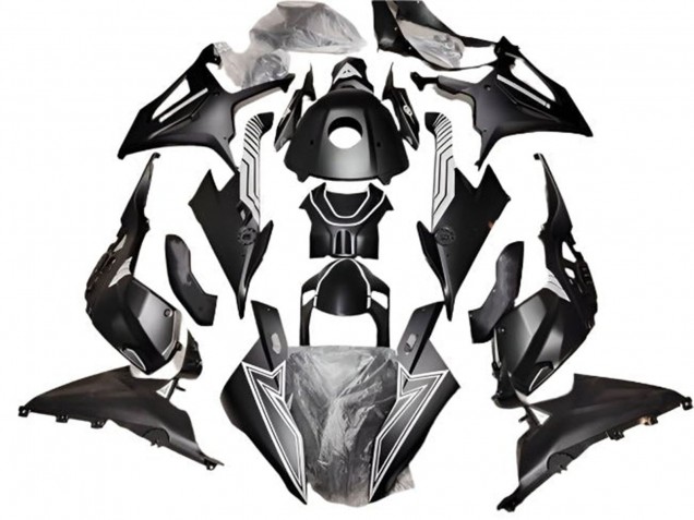 2019-2022 BMW S1000RR Motorcycle Fairings - Matte Black White Lines UK Manufacturers