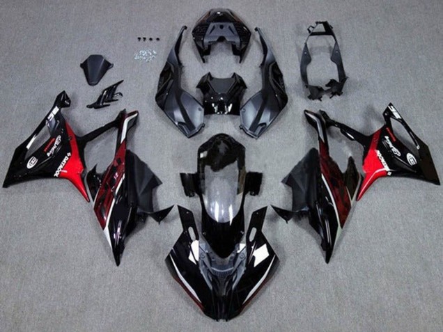 2019-2022 BMW S1000RR Motorcycle Fairings - Black Dark Red Red UK Manufacturers