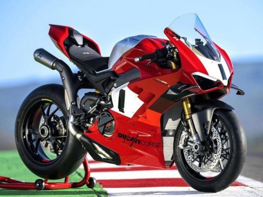 2022-2024 Ducati Panigale V4 V4S Motorcycle Fairings - Silver White Red Corse UK Manufacturers