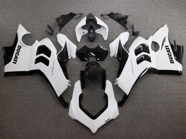 2020-2021 Ducati Panigale V4 V4S Motorcycle Fairings - Glossy White Glossy Black UK Manufacturers