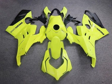 2020-2021 Ducati Panigale V4 V4S Motorcycle Fairings - Neon Yellow Glossy Black Corse UK Manufacturers