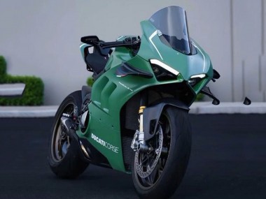 2020-2021 Ducati Panigale V4 V4S Motorcycle Fairings - Matte Green White UK Manufacturers