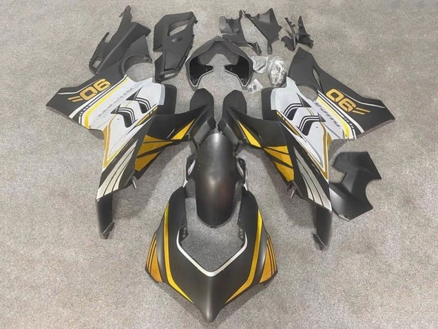 2020-2021 Ducati Panigale V4 V4S Motorcycle Fairings - White Gold Matte Black UK Manufacturers