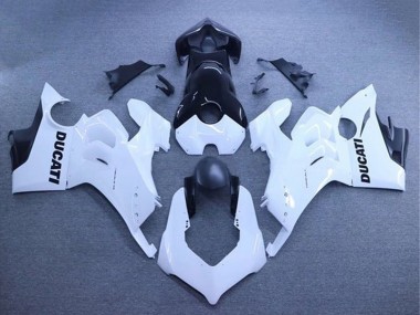 2020-2021 Ducati Panigale V4 V4S Motorcycle Fairings - White Glossy Black UK Manufacturers