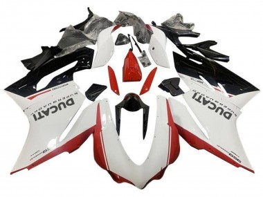 2015-2020 Ducati 959 Motorcycle Fairings - White Red Glossy Black UK Manufacturers