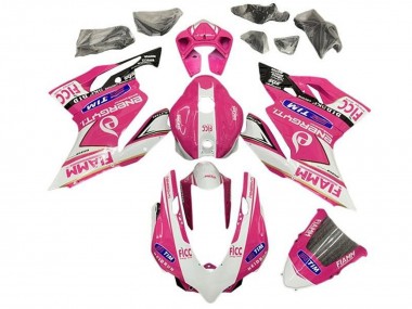 2011-2014 Ducati Panigale 899/1199 Motorcycle Fairings - Pink White Glossy Black Fiamm UK Manufacturers