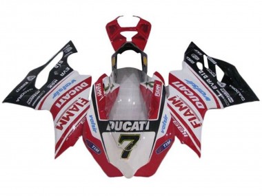 2011-2014 Ducati Panigale 1199 Motorcycle Fairings - White Red Glossy Black Fiamm Tim 7 UK Manufacturers