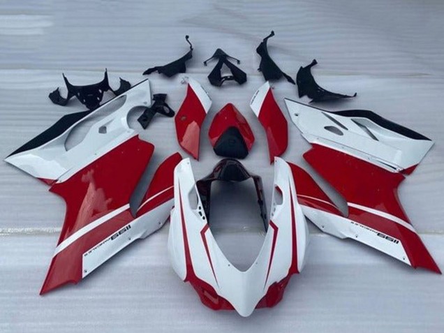 2011-2014 Ducati Panigale 1199 Motorcycle Fairing - White Red Glossy Black UK Manufacturers