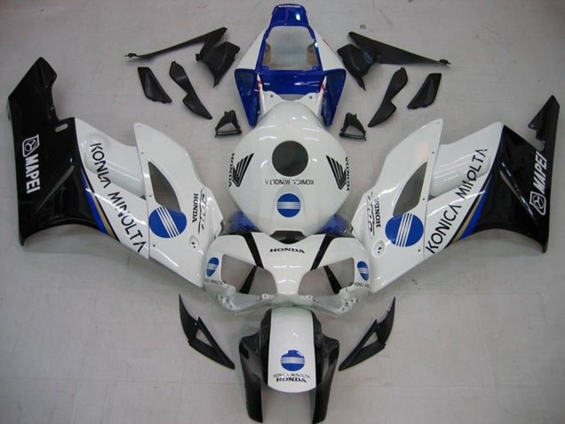 2004-2005 Honda CBR1000RR Motorcycle Fairings - White Blue Glossy Black Konica Minolta UK Manufacturers