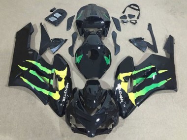 2004-2005 Honda CBR1000RR Motorcycle Fairings - Glossy Black Green Yellow Monster UK Manufacturers