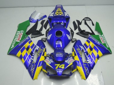 2004-2005 Honda CBR1000RR Motorcycle Fairings - Blue Yellow Green MoviStar UK Manufacturers