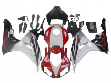2006-2007 Honda CBR1000RR Motorcycle Fairings - White Red Glossy Black Fade UK Manufacturers