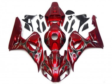 2006-2007 Honda CBR1000RR Motorcycle Fairings - Red Silver Tribal UK Manufacturers