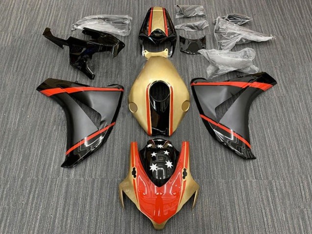 2008-2011 Honda CBR1000RR Motorcycle Fairings - Gold Red Matte Black Star UK Manufacturers