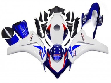 2008-2011 Honda CBR1000RR Motorcycle Fairings - White Red Blue Star HRC UK Manufacturers