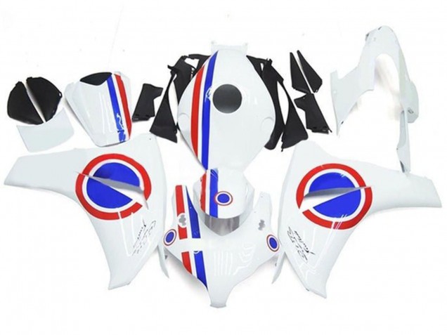 2008-2011 Honda CBR1000RR Motorcycle Fairings - White Red Blue Stripe UK Manufacturers