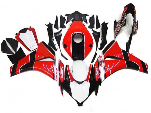 2008-2011 Honda CBR1000RR Motorcycle Fairings - Red White Glossy Black Stripe UK Manufacturers