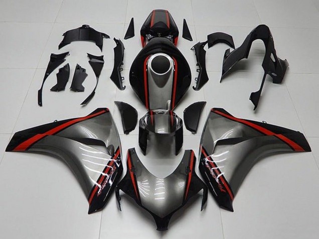 2008-2011 Honda CBR1000RR Motorcycle Fairings - Grey Red Glossy Black Stripe UK Manufacturers