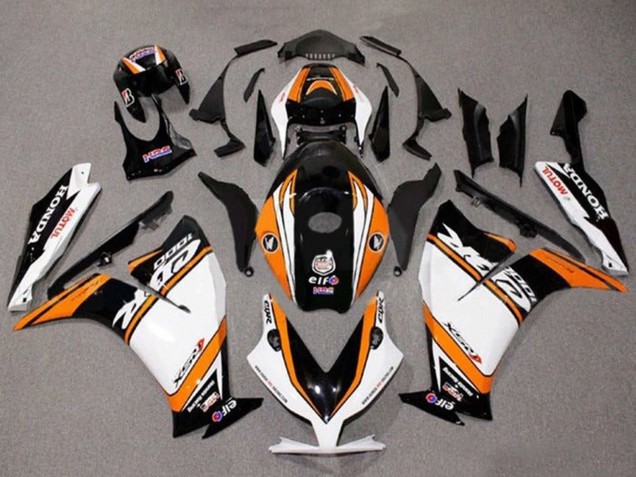 2012-2016 Honda CBR1000RR Motorcycle Fairings - White Orange Glossy Black UK Manufacturers
