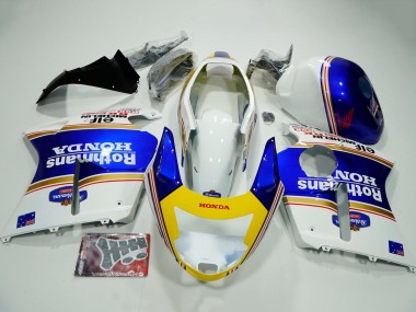 1996-2007 Honda CBR1100XX Blackbird Motorcycle Fairings - White Blue Yellow Rothmans UK Manufacturers