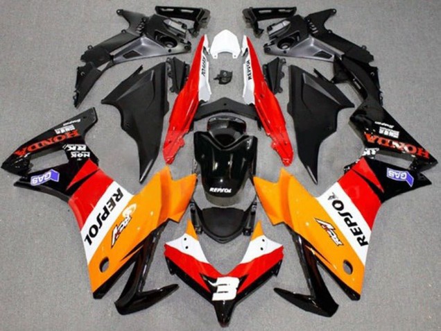 2013-2015 Honda CBR500R Motorcycle Fairings - Orange White Red Glossy Black Repsol UK Manufacturers